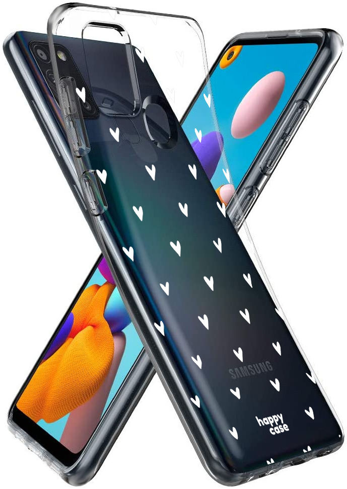 HappyCase Samsung Galaxy A21S Flexibel TPU Hoesje Hartjes Print afbeelding 2