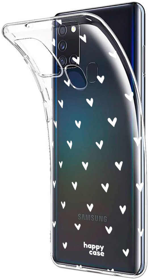 HappyCase Samsung Galaxy A21S Flexibel TPU Hoesje Hartjes Print afbeelding 7