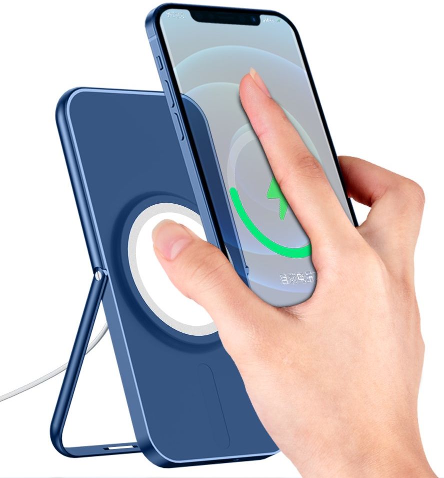 Verstelbare Opvouwbare Houder Standaard voor Apple MagSafe Blauw afbeelding 2