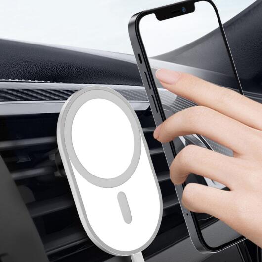 Telefoonhouder Ventilatierooster met MagSafe en 15W QI Opladen Wit afbeelding 1