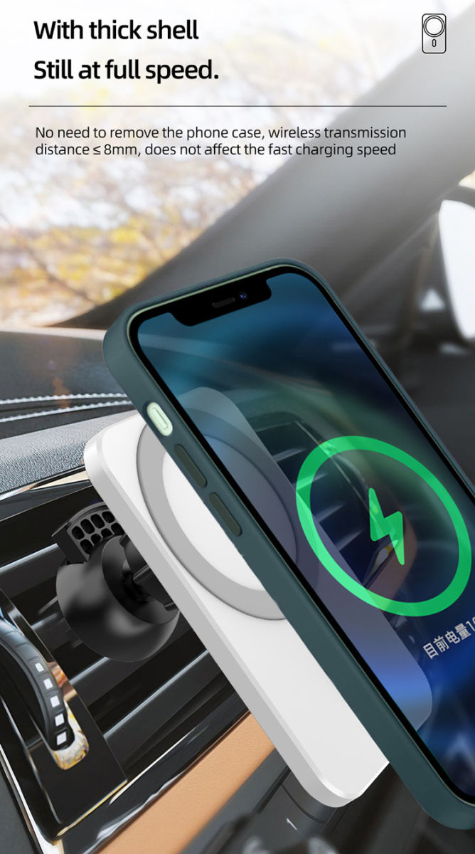 Telefoonhouder Ventilatierooster / Dashboard voor MagSafe 15W Zwart afbeelding 14