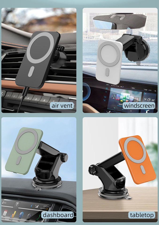 Telefoonhouder Ventilatierooster / Dashboard voor MagSafe 15W Zwart afbeelding 3