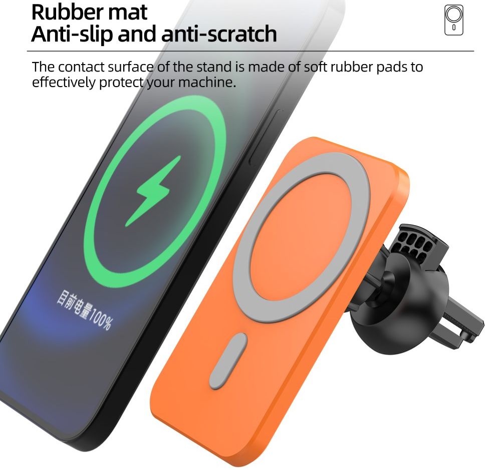 Telefoonhouder Ventilatierooster / Dashboard voor MagSafe 15W Zwart afbeelding 6