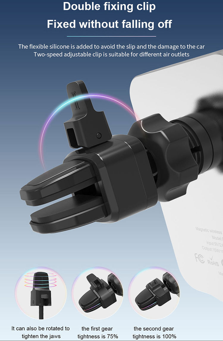 Telefoon Houder Ventilatierooster voor MagSafe met 15W Opladen Zwart afbeelding 12