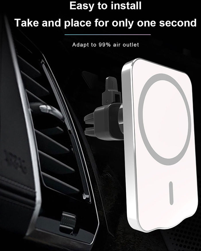 Telefoon Houder Ventilatierooster voor MagSafe met 15W Opladen Zwart afbeelding 14