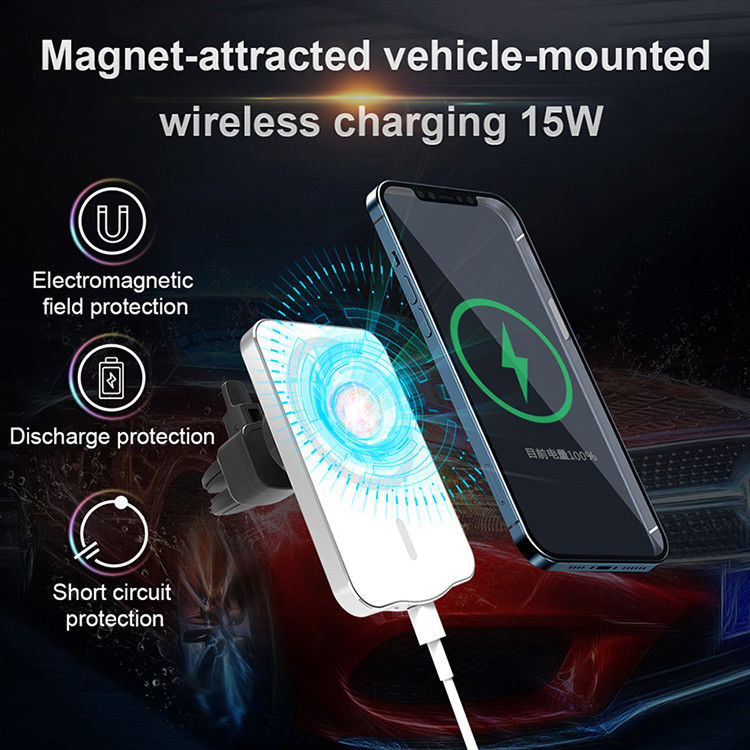Telefoon Houder Ventilatierooster voor MagSafe met 15W Opladen Zwart afbeelding 5