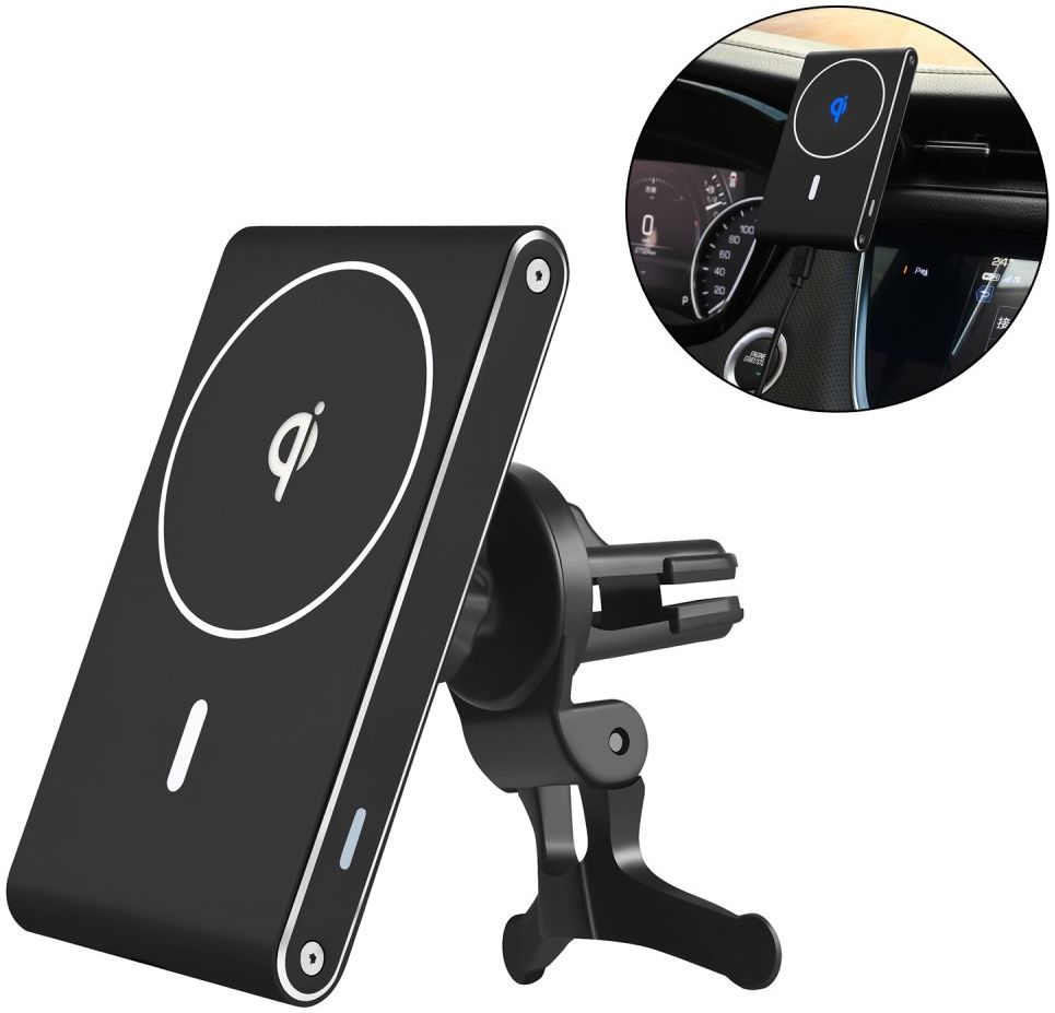 M5 Telefoonhouder Ventilatierooster met MagSafe en 7.5W Opladen Zwart afbeelding 4