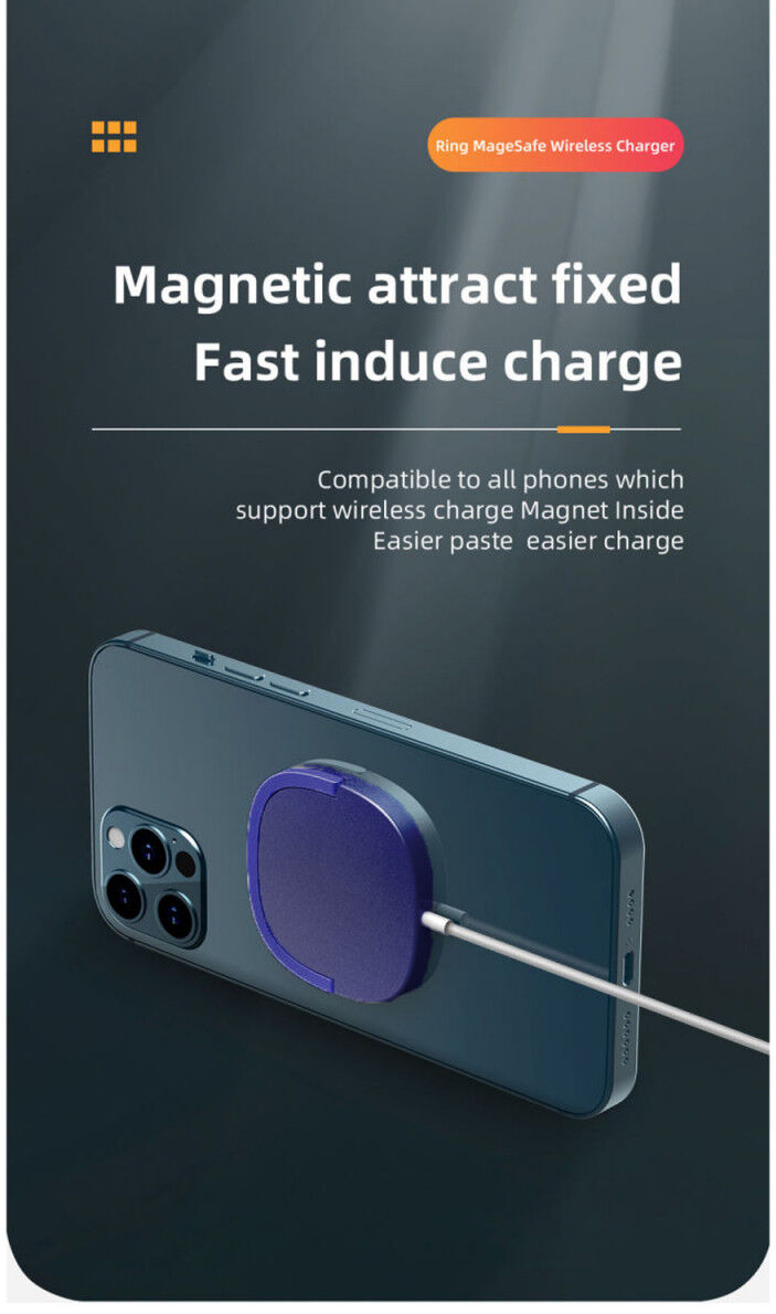 Magnetische Draadloze Oplader voor MagSafe 15W met Standaard Blauw afbeelding 3