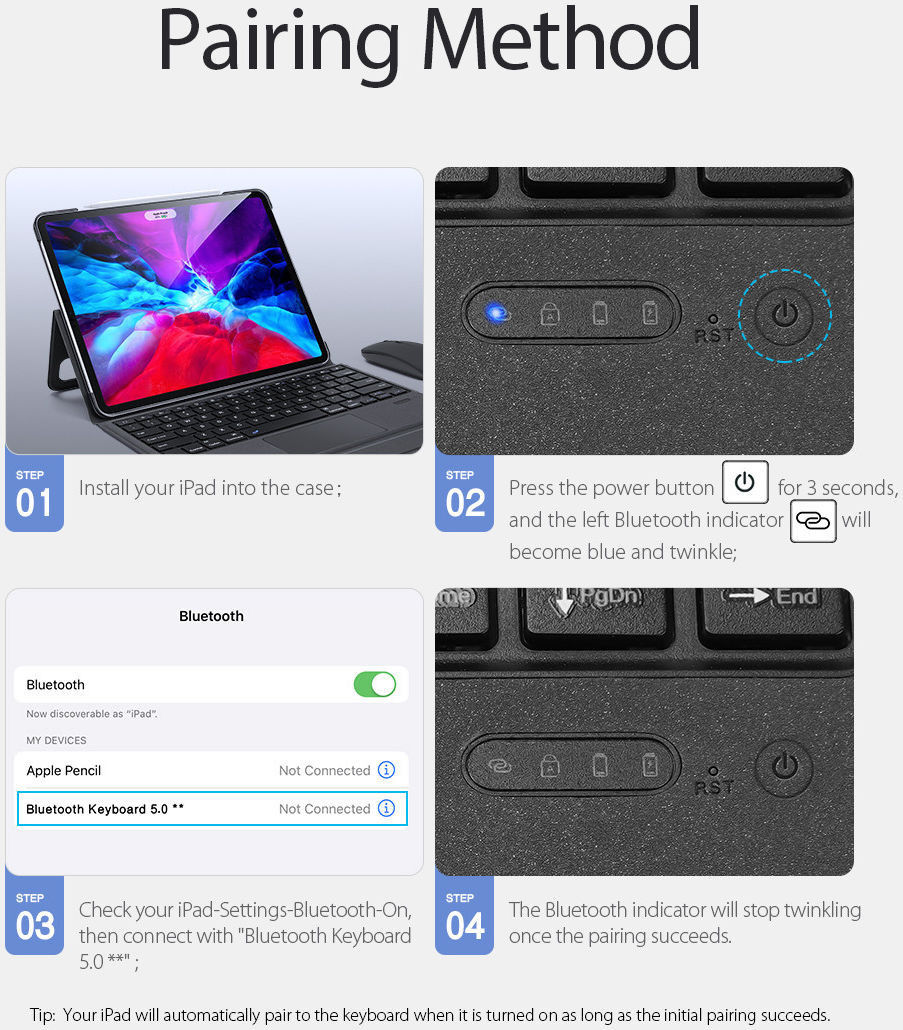 Dux Ducis Apple iPad Pro 12.9 (2018/2020) Hoes Bluetooth Toetsenbord afbeelding 12