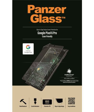 PanzerGlass Google Pixel 6 Pro Case Friendly Protector Antibacterieel Screen Protectors