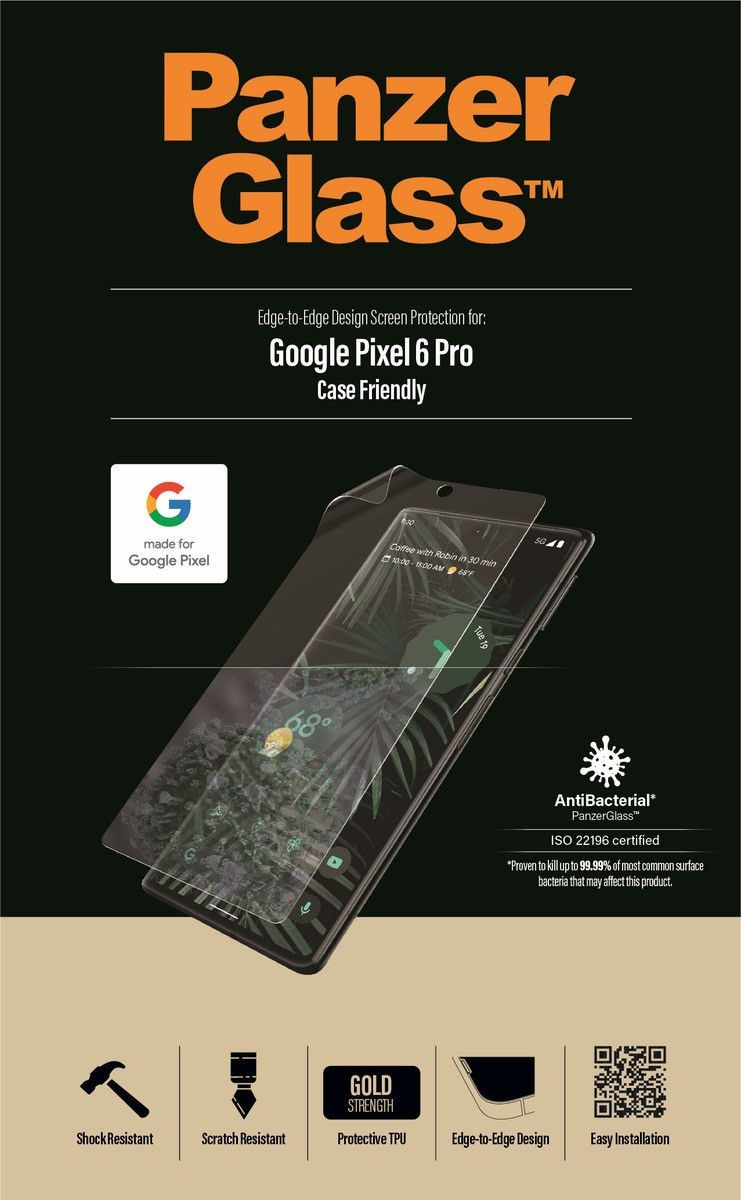 PanzerGlass Google Pixel 6 Pro Case Friendly Protector Antibacterieel afbeelding 1