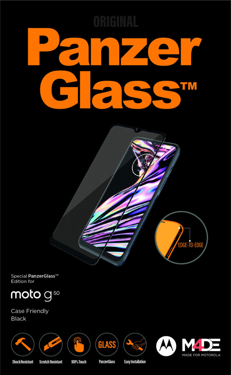 PanzerGlass Motorola Moto G50 Screen Protector Case Friendly Zwart afbeelding 6