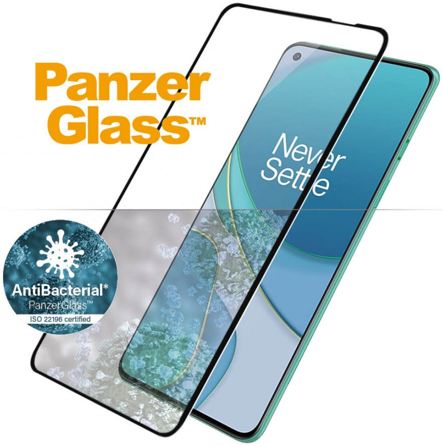 PanzerGlass OnePlus 9 Screen Protector Antibacterieel Zwart afbeelding 2