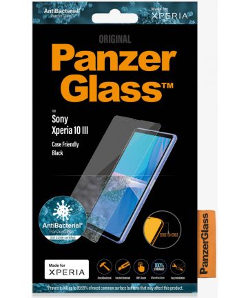 PanzerGlass Sony Xperia 10 III Screen Protector Antibacterieel Zwart Screen Protectors