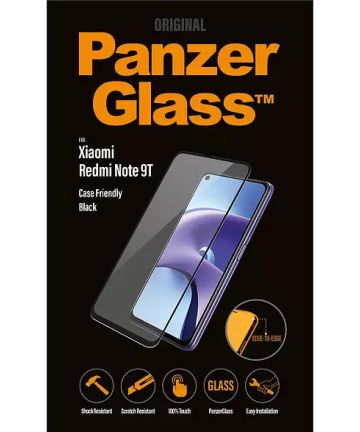 PanzerGlass Xiaomi Redmi Note 9T Screen Protector Case Friendly Zwart Screen Protectors