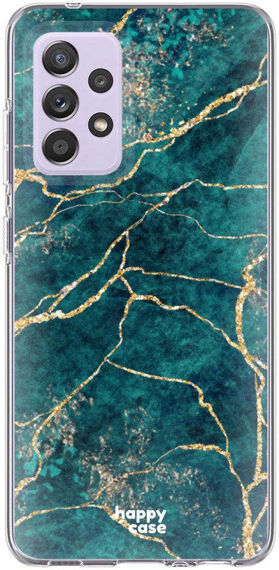HappyCase Samsung Galaxy A52 / A52S Hoesje Flexibel TPU Aqua Marmer afbeelding 8