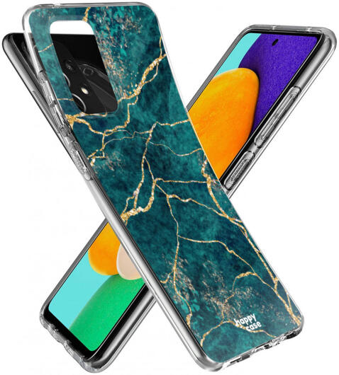HappyCase Samsung Galaxy A52 / A52S Hoesje Flexibel TPU Aqua Marmer afbeelding 5
