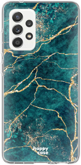 HappyCase Samsung Galaxy A52 / A52S Hoesje Flexibel TPU Aqua Marmer afbeelding 9