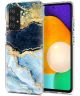 HappyCase Samsung Galaxy A52 / A52S Hoesje Flexibel TPU Blauw Marmer Print