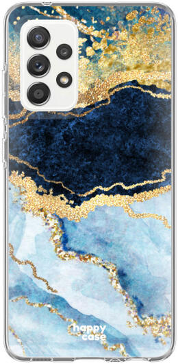 HappyCase Samsung Galaxy A52 / A52S Hoesje Flexibel TPU Blauw Marmer afbeelding 10