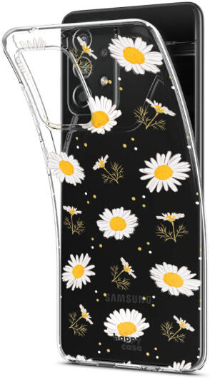 HappyCase Samsung Galaxy A52 / A52S Hoesje Flexibel TPU Bloemen afbeelding 2