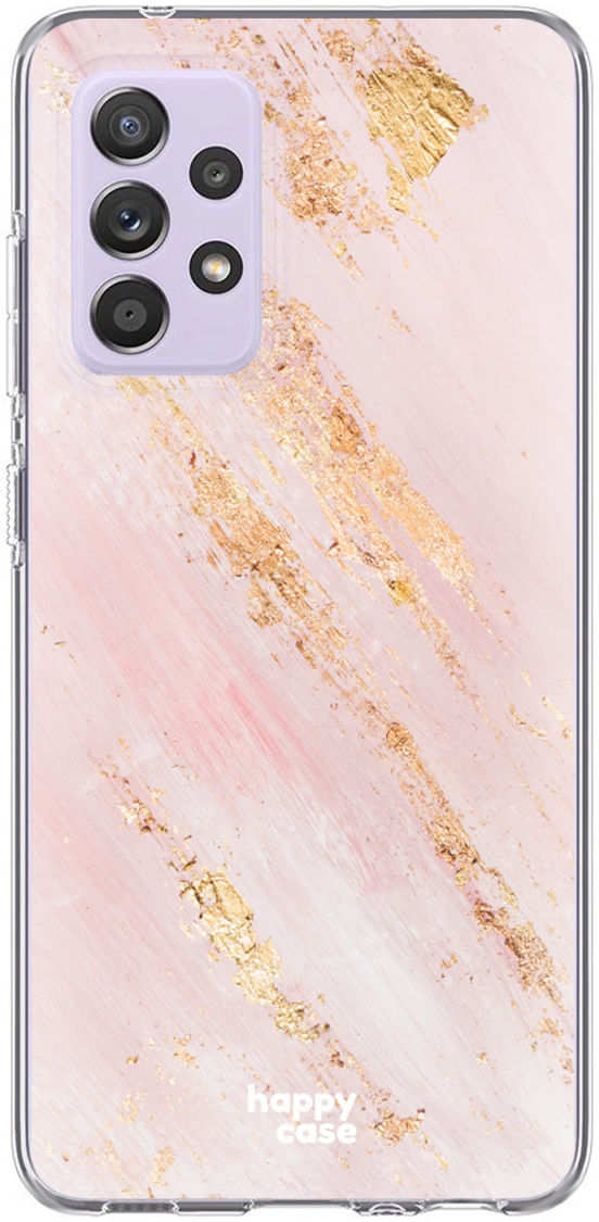 HappyCase Samsung Galaxy A52 / A52S Hoesje Flexibel TPU Pink Marmer afbeelding 11