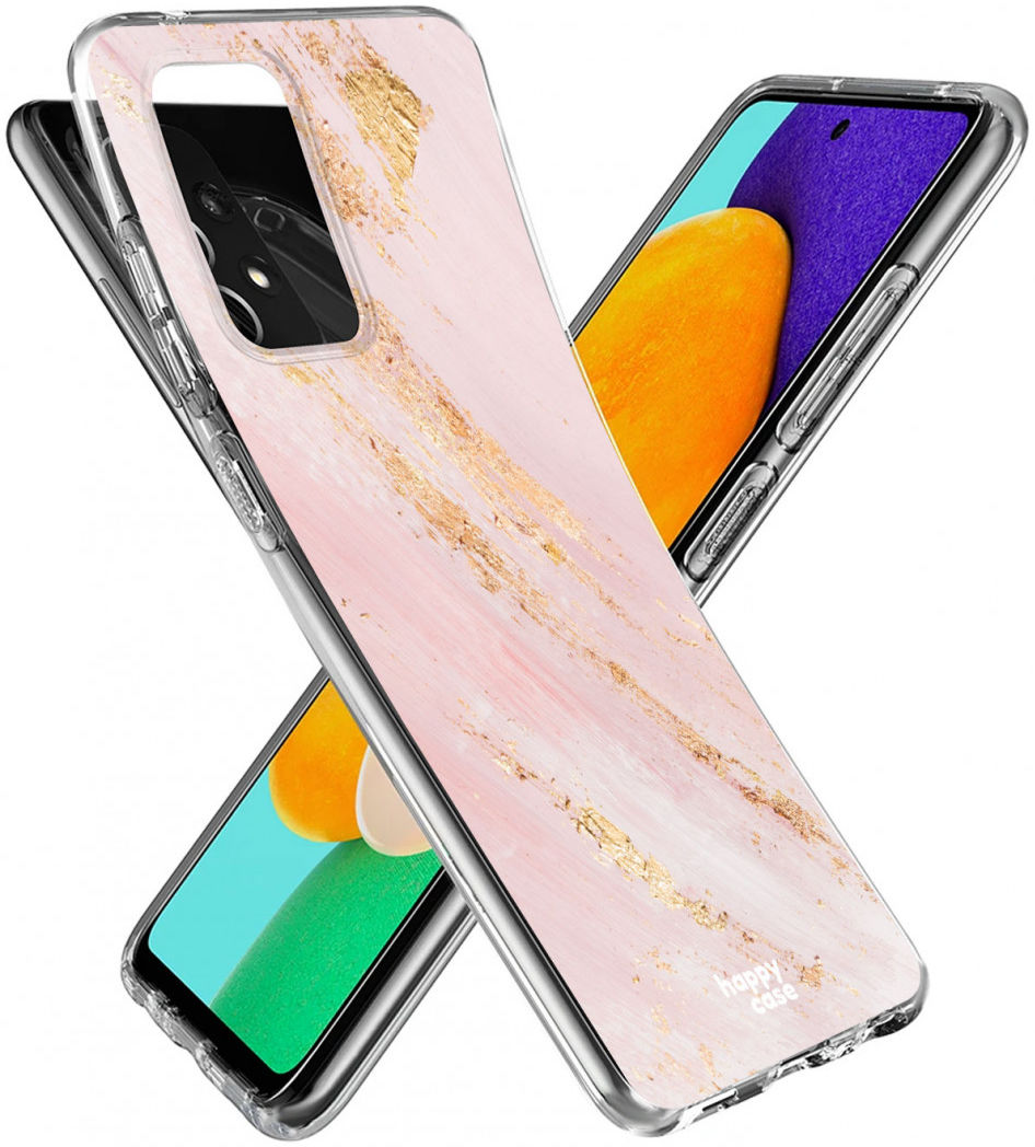 HappyCase Samsung Galaxy A52 / A52S Hoesje Flexibel TPU Pink Marmer afbeelding 9
