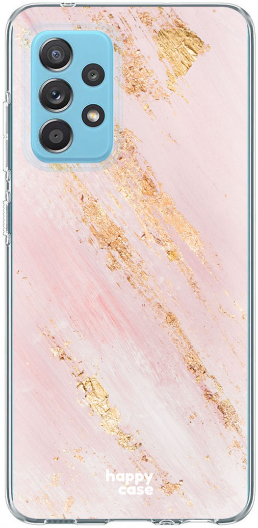 HappyCase Samsung Galaxy A52 / A52S Hoesje Flexibel TPU Pink Marmer afbeelding 1
