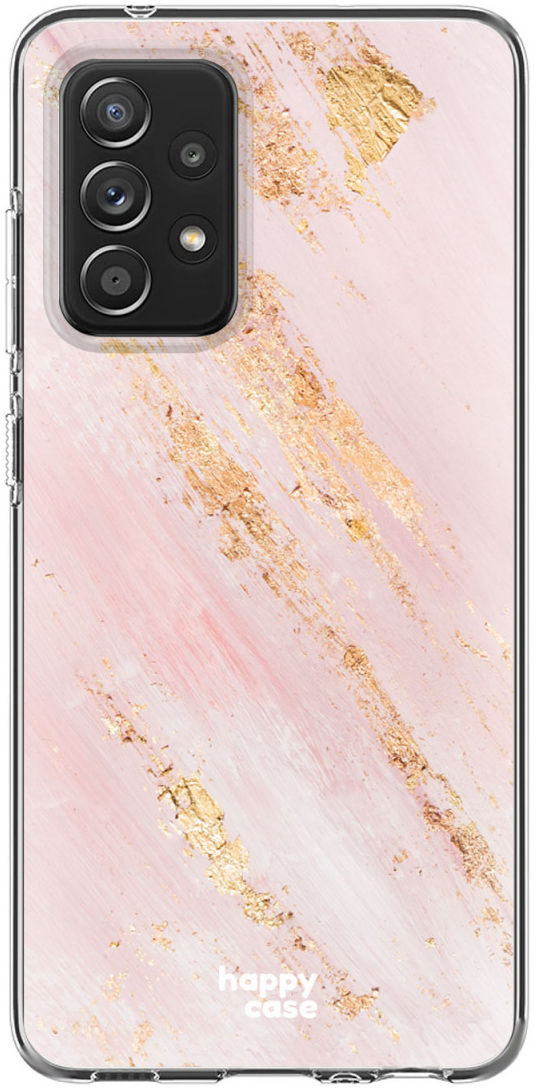 HappyCase Samsung Galaxy A52 / A52S Hoesje Flexibel TPU Pink Marmer afbeelding 10