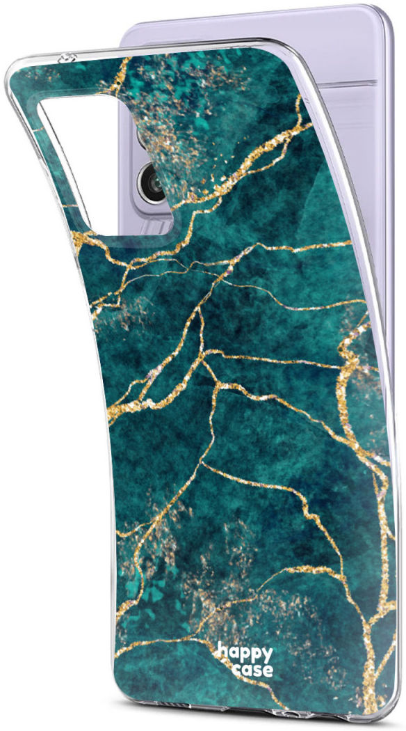 HappyCase Samsung Galaxy A72 Hoesje Flexibel TPU Aqua Marmer Print afbeelding 2