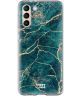 HappyCase Samsung Galaxy S21 Hoesje Flexibel TPU Aqua Marmer Print