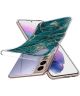 HappyCase Samsung Galaxy S21 Hoesje Flexibel TPU Aqua Marmer Print