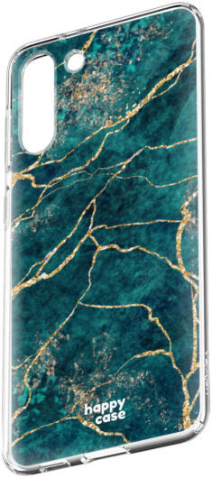 HappyCase Samsung Galaxy S21 Hoesje Flexibel TPU Aqua Marmer Print afbeelding 6