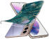 HappyCase Samsung Galaxy S21 Hoesje Flexibel TPU Aqua Marmer Print afbeelding 2