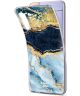 HappyCase Samsung Galaxy S21 Hoesje Flexibel TPU Blauw Marmer Print