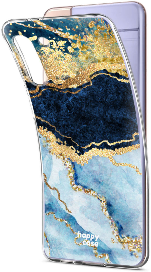 HappyCase Samsung Galaxy S21 Hoesje Flexibel TPU Blauw Marmer Print afbeelding 6