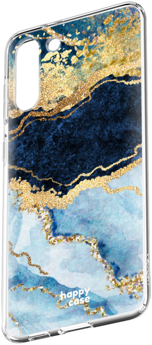 HappyCase Samsung Galaxy S21 Hoesje Flexibel TPU Blauw Marmer Print afbeelding 7