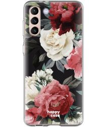 HappyCase Samsung Galaxy S21 Hoesje Flexibel TPU Rozen Print