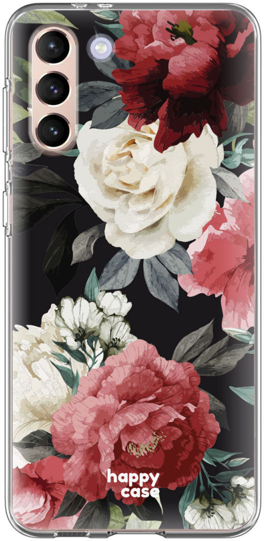HappyCase Samsung Galaxy S21 Hoesje Flexibel TPU Rozen Print afbeelding 1