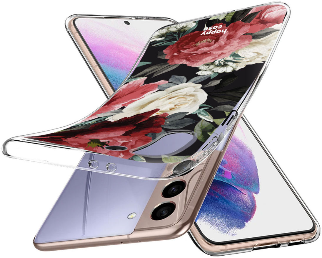 HappyCase Samsung Galaxy S21 Hoesje Flexibel TPU Rozen Print afbeelding 2