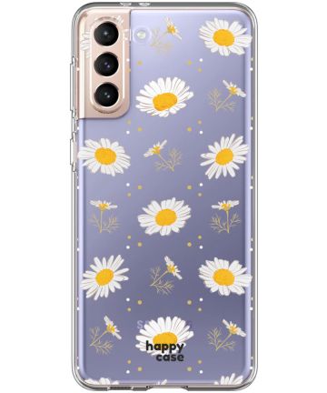 HappyCase Samsung Galaxy S21 Hoesje Flexibel TPU Bloemen Print Hoesjes