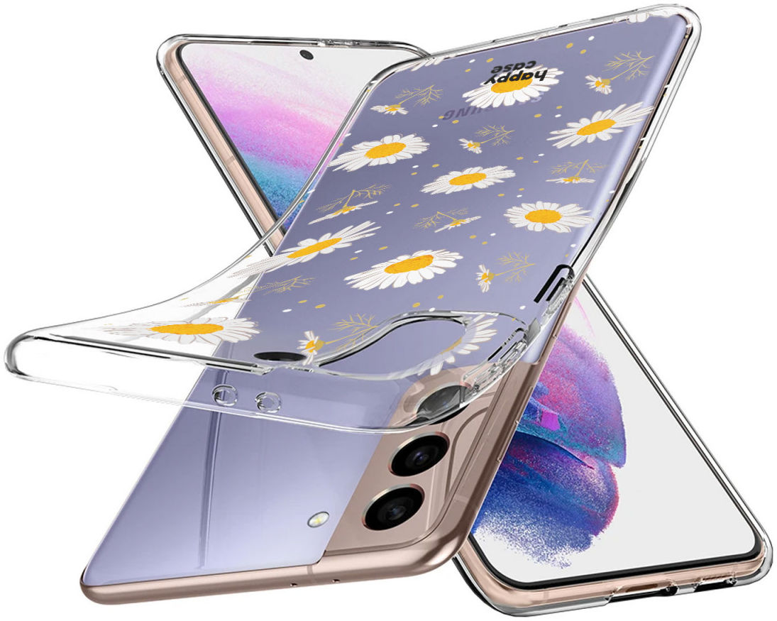 HappyCase Samsung Galaxy S21 Hoesje Flexibel TPU Bloemen Print afbeelding 2