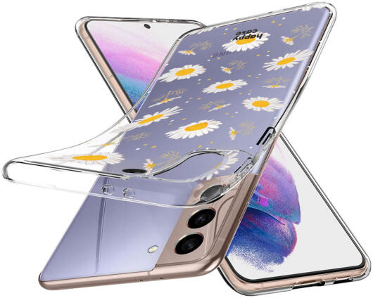 HappyCase Samsung Galaxy S21 Hoesje Flexibel TPU Bloemen Print afbeelding 2