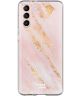 HappyCase Samsung Galaxy S21 Hoesje Flexibel TPU Pink Marmer Print