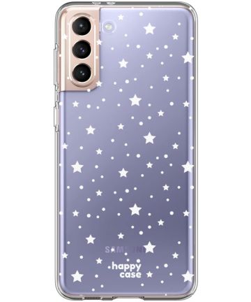 HappyCase Samsung Galaxy S21 Hoesje Flexibel TPU Sterretjes Print Hoesjes