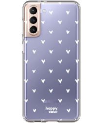 HappyCase Samsung Galaxy S21 Hoesje Flexibel TPU Hartjes Print