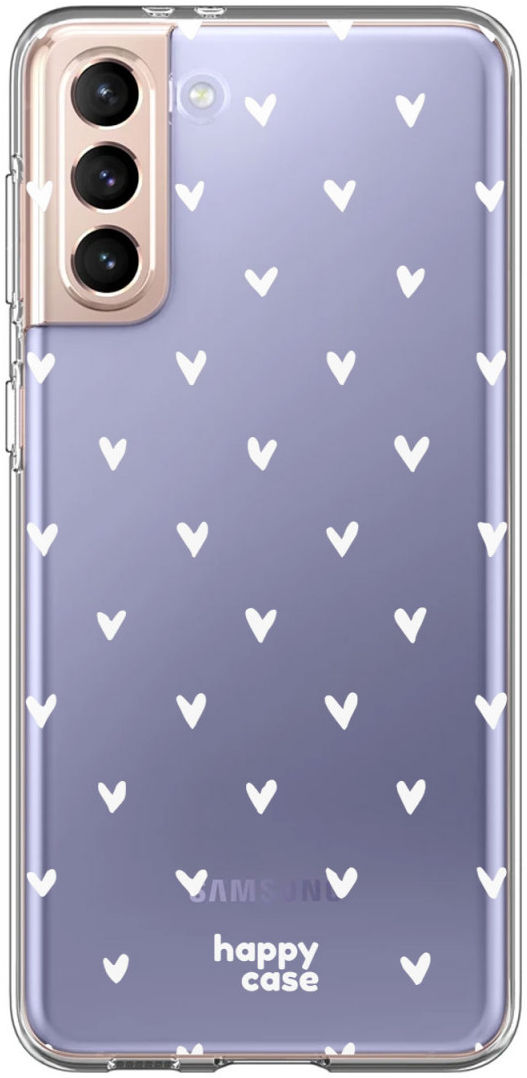 HappyCase Samsung Galaxy S21 Hoesje Flexibel TPU Hartjes Print afbeelding 1