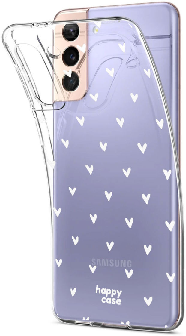 HappyCase Samsung Galaxy S21 Hoesje Flexibel TPU Hartjes Print afbeelding 7