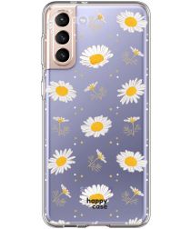 HappyCase Samsung S21 Plus Hoesje Flexibel TPU Bloemen Print