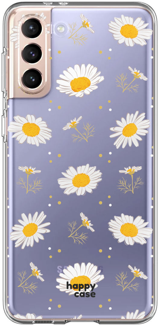HappyCase Samsung S21 Plus Hoesje Flexibel TPU Bloemen Print afbeelding 1
